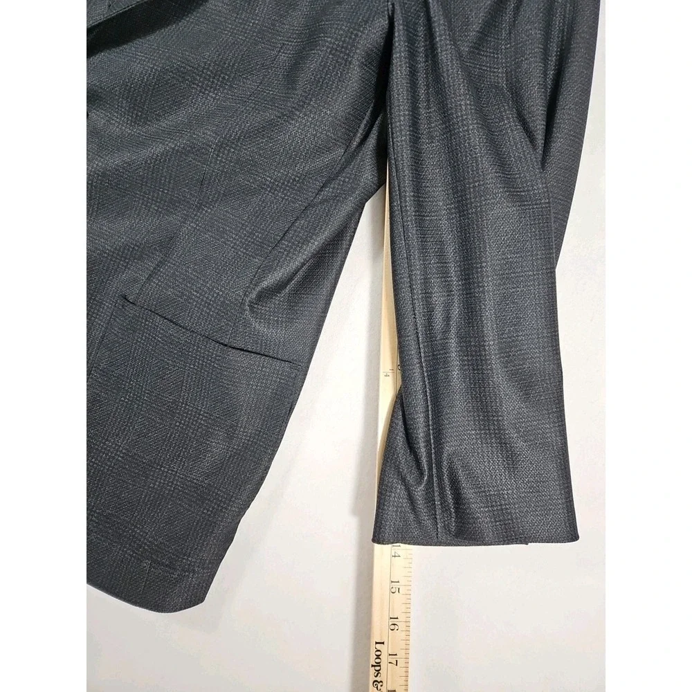 Awearness Kenneth Cole Slim Fit‎ Stretch Dark Gray Glen Plaid 44R Sport Coat
